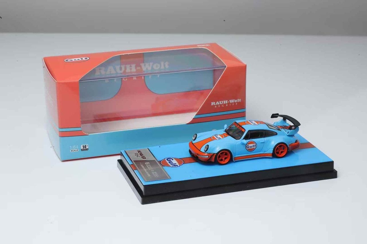 1/64 DEcode Porsche 911 993 RWB (Gulf) Diecast Car Model