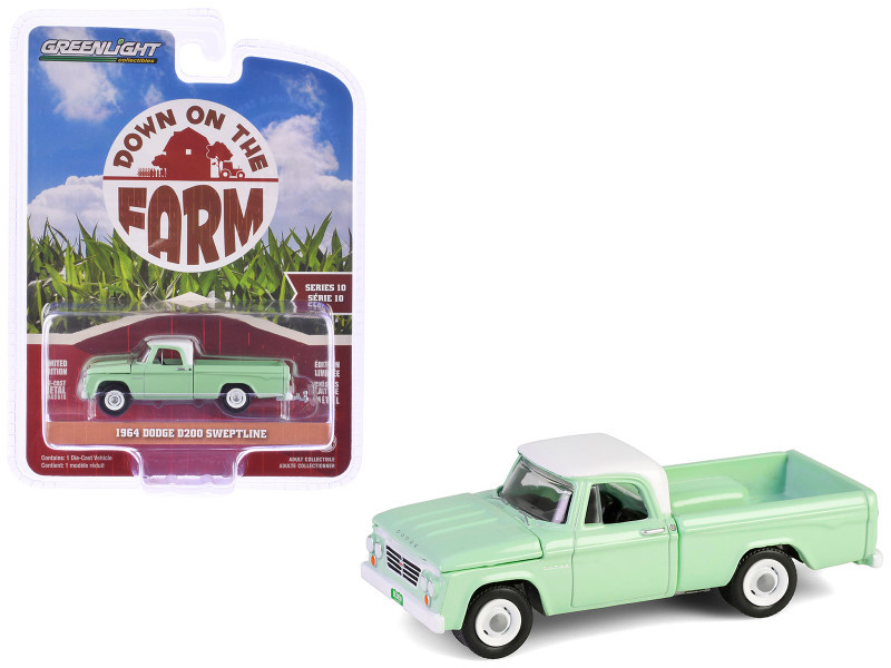 1964 Dodge D-200 Sweptline Pickup Truck Turf Green with White Top