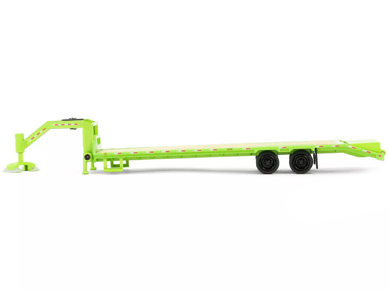 Gooseneck Trailer Lime Green with Red and White Conspicuity