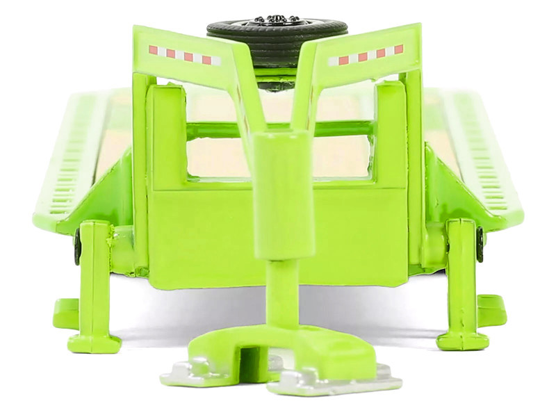 Gooseneck Trailer Lime Green with Red and White Conspicuity