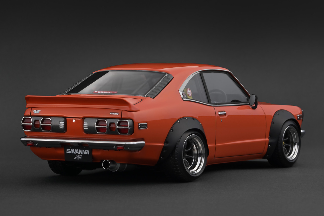 ignition model SAVANNA ミニカー 1/18 Ignition Model Mazda Savanna (S124A) Semi Works (Orange) Car