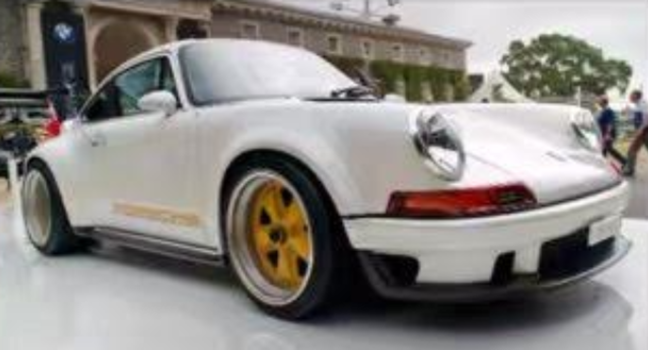 1/18 Ivy Porsche 911 964 Singer (Pearl White with Yellow Wheels) Car Model Limited 20 Pieces