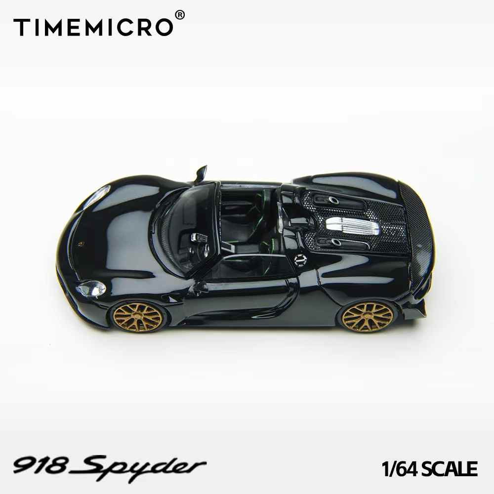 1/64 TimeMicro Porsche 918 Spyder (Black) Diecast Car Model