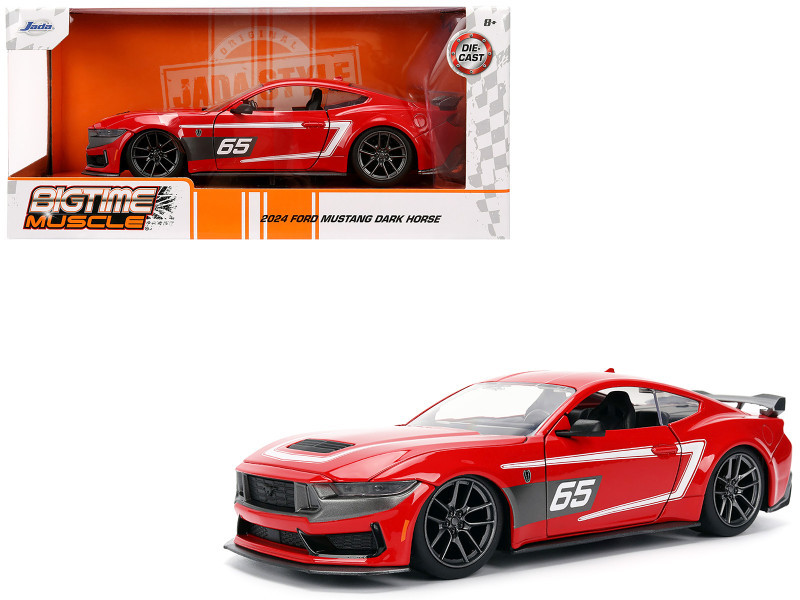 2024 Ford Mustang Dark Horse #65 Red with White Graphics 
