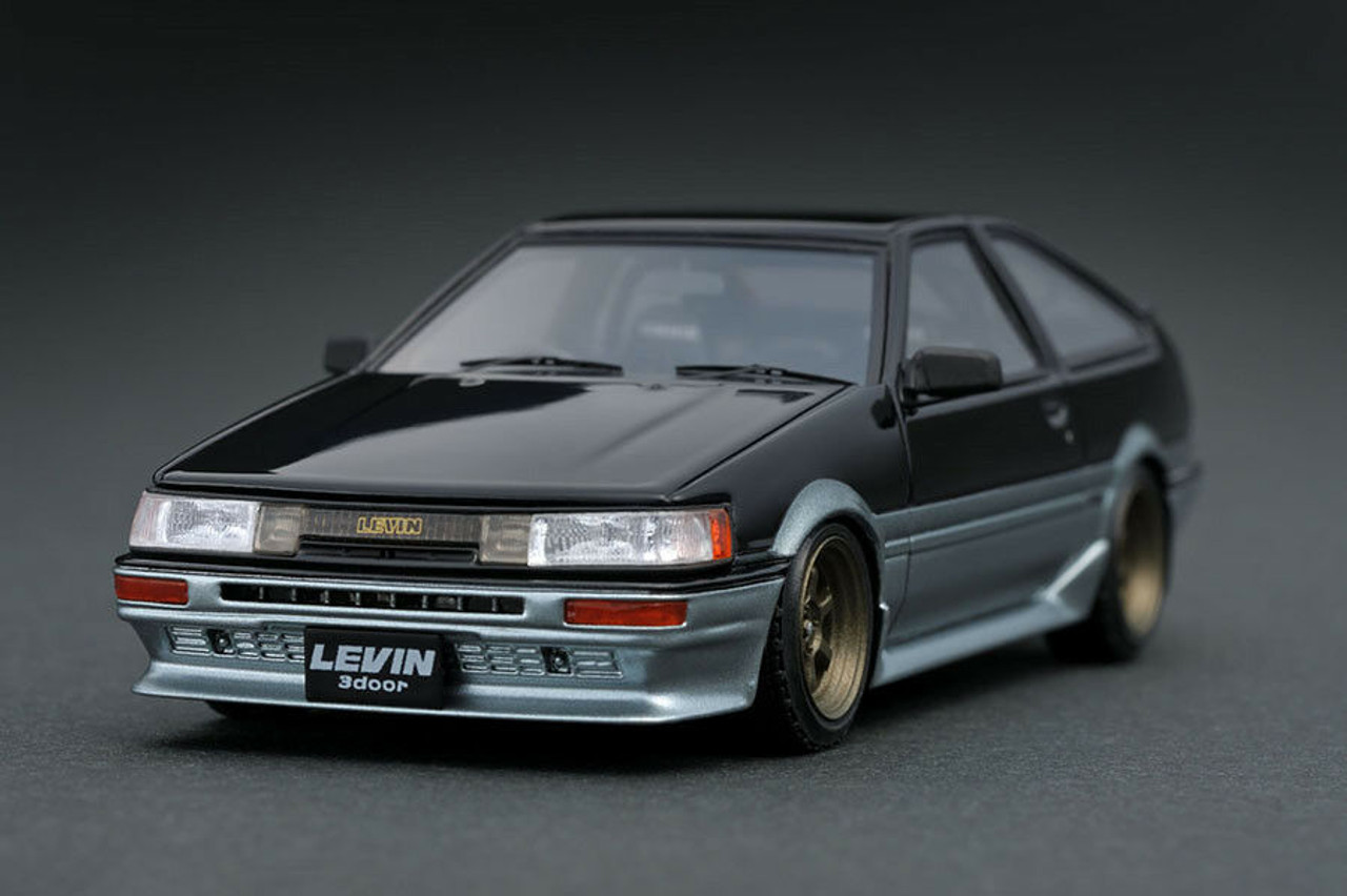 1/43 IG Ignition Model Toyota Corolla Levin (AE86) 3-Door GT Apexd  (Black/Silver) Car Model