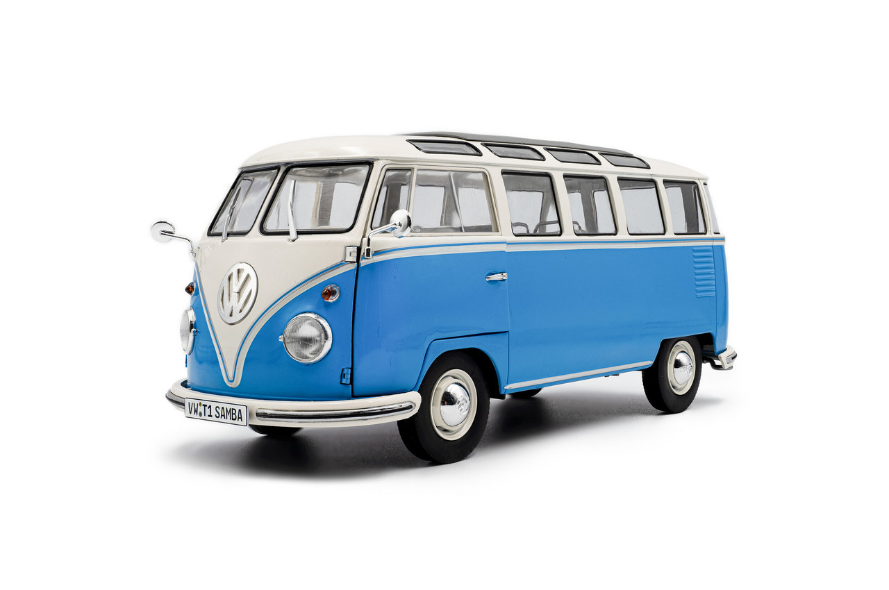 1/18 Solido 1962 Volkswagen T1 Samba Bus (Blue) Diecast Car Model