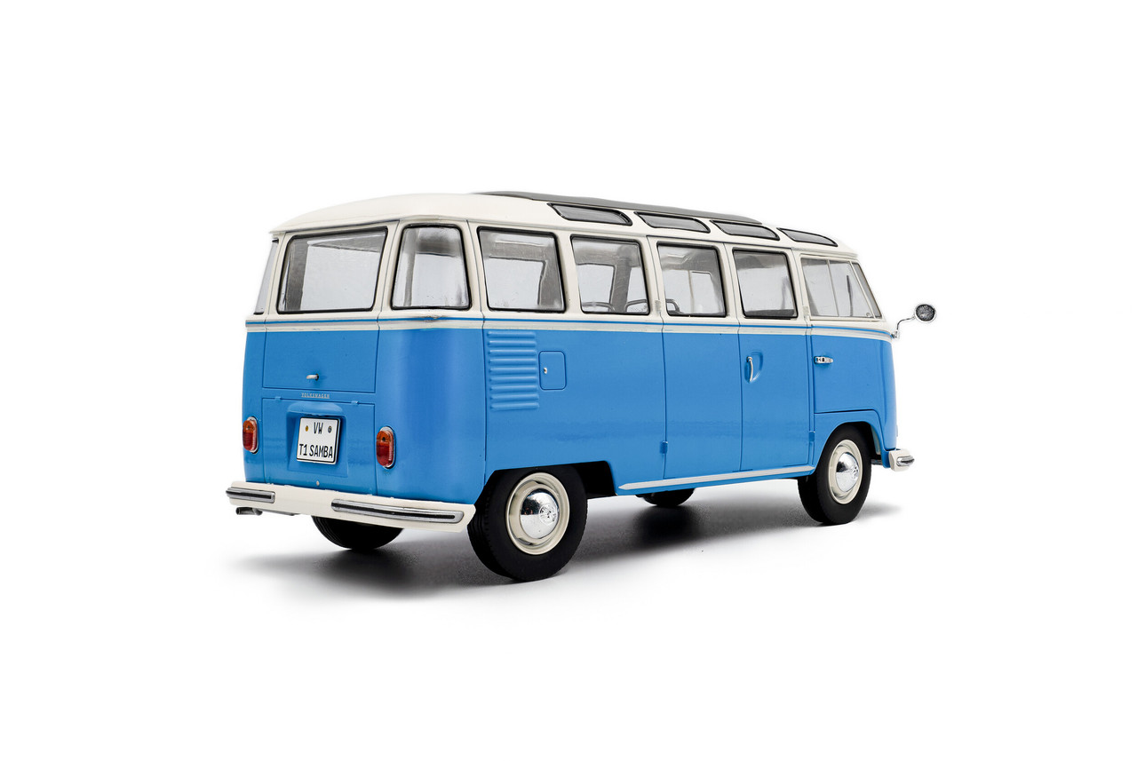 1/18 Solido 1962 Volkswagen T1 Samba Bus (Blue) Diecast Car Model