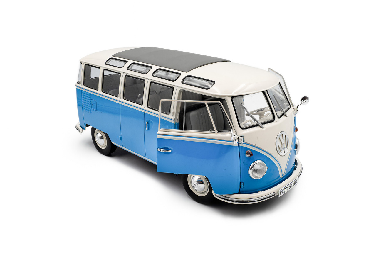 1/18 Solido 1962 Volkswagen T1 Samba Bus (Blue) Diecast Car Model