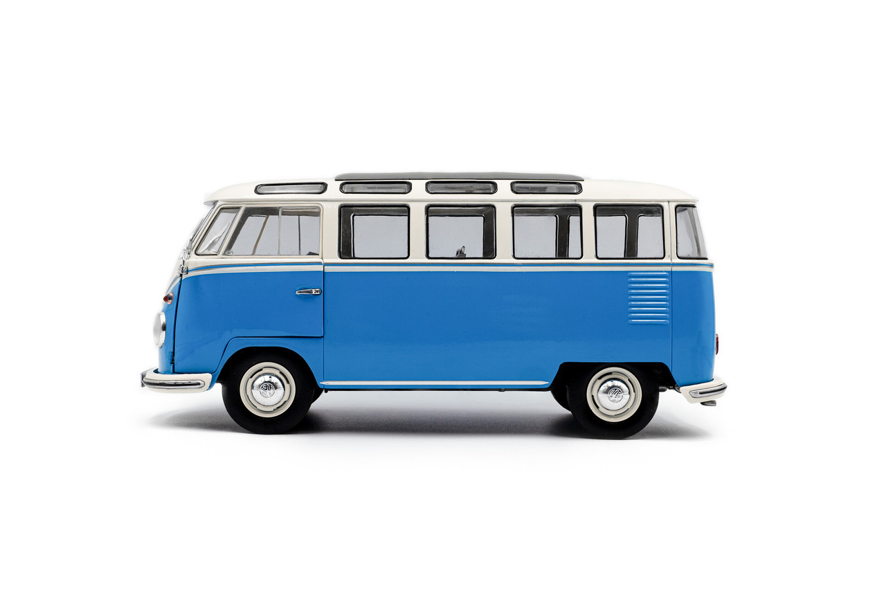1/18 Solido 1962 Volkswagen T1 Samba Bus (Blue) Diecast Car Model