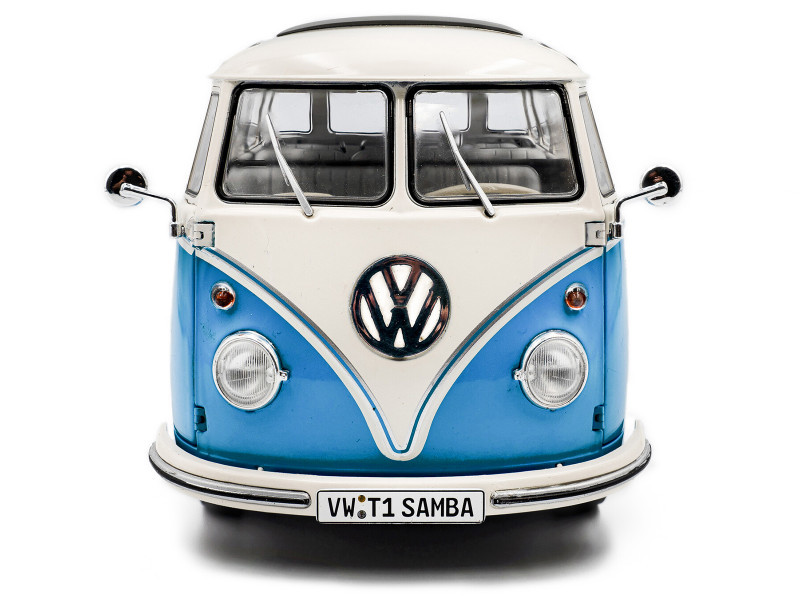 1/18 Solido 1962 Volkswagen T1 Samba Bus (Blue) Diecast Car Model