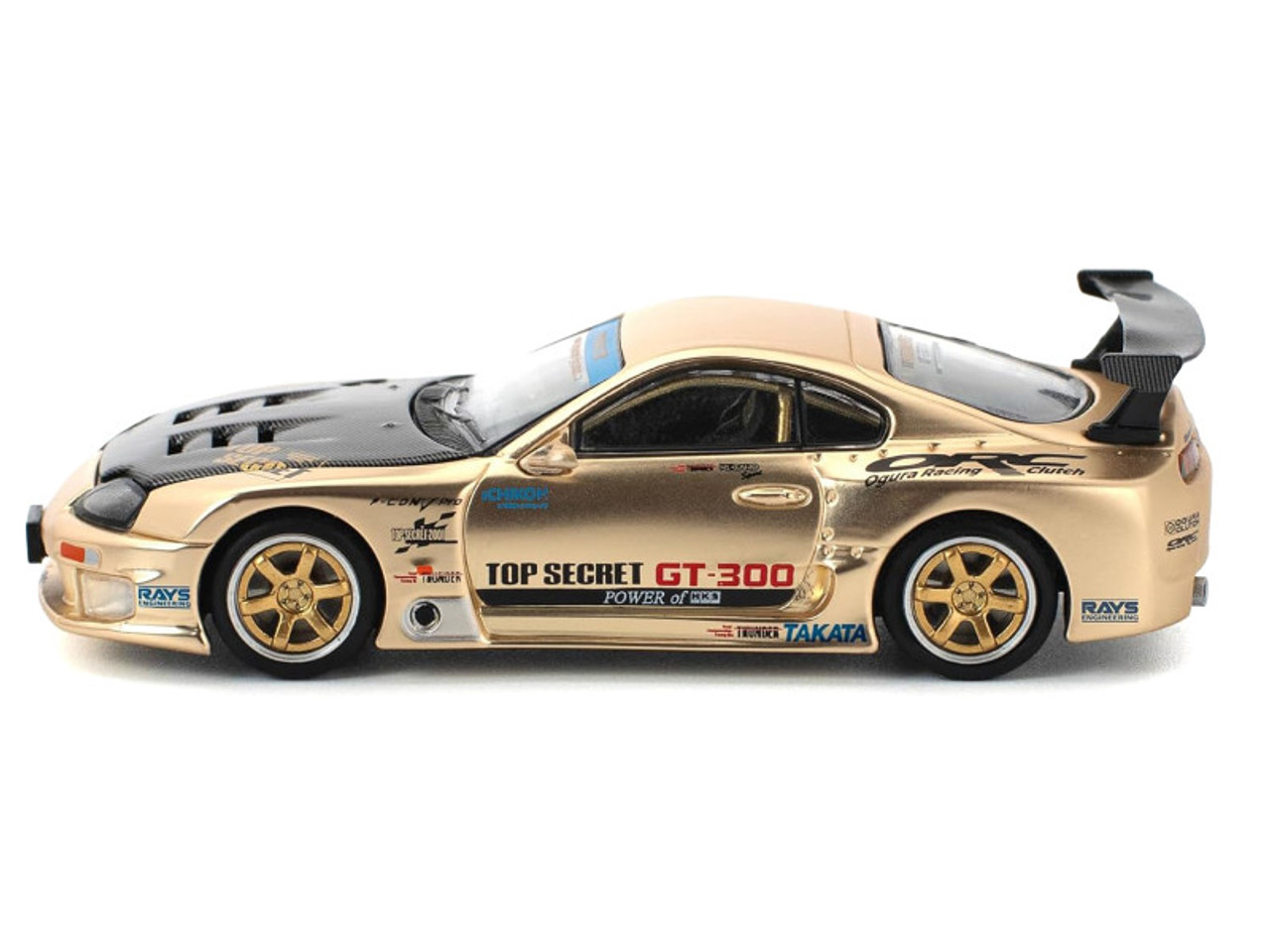 1/64 Poprace Top Secret Toyota GT300 Supra (Chrome Gold) Diecast Car Model