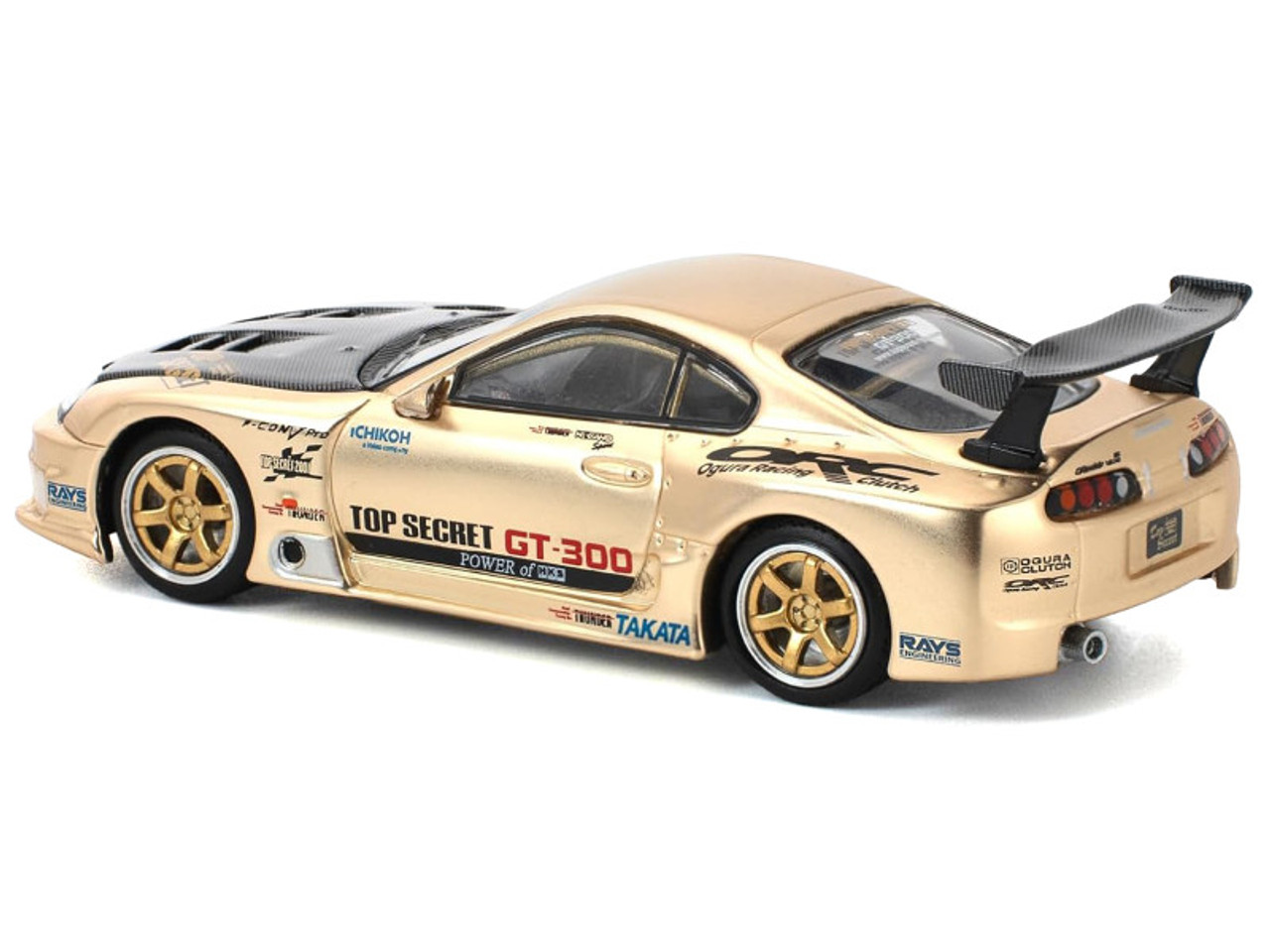 1/64 Poprace Top Secret Toyota GT300 Supra (Chrome Gold) Diecast Car Model