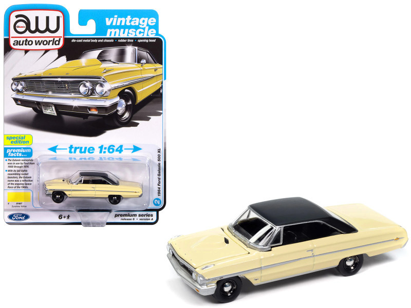 1964 Ford Galaxie 500 XL Sunshine Yellow with Black Top 