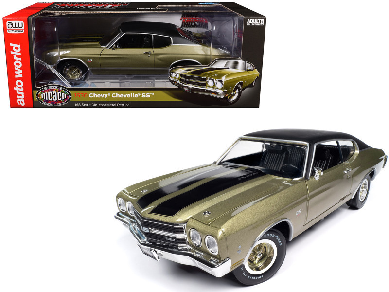 オートワールド 1970 Chevy Chevelle SS 1/18 1970 Chevrolet Chevelle SS Tricentennial Gold with Black Stripes