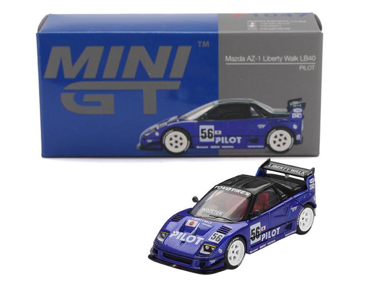 1/64 Mini GT Mazda AZ-1 Liberty Walk LB40 PILOT #56 (Blue) Diecast Car Model
