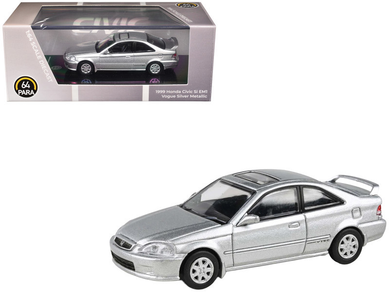33様サイズS 1/64 Paragon 1999 Honda Civic EM1 Vogue (Silver Metallic) Diecast