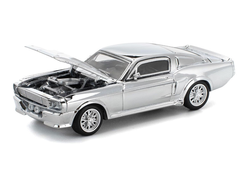 1/64 Poprace 1967 Shelby Mustang GT500 (Silver Chrome) Diecast Car Model