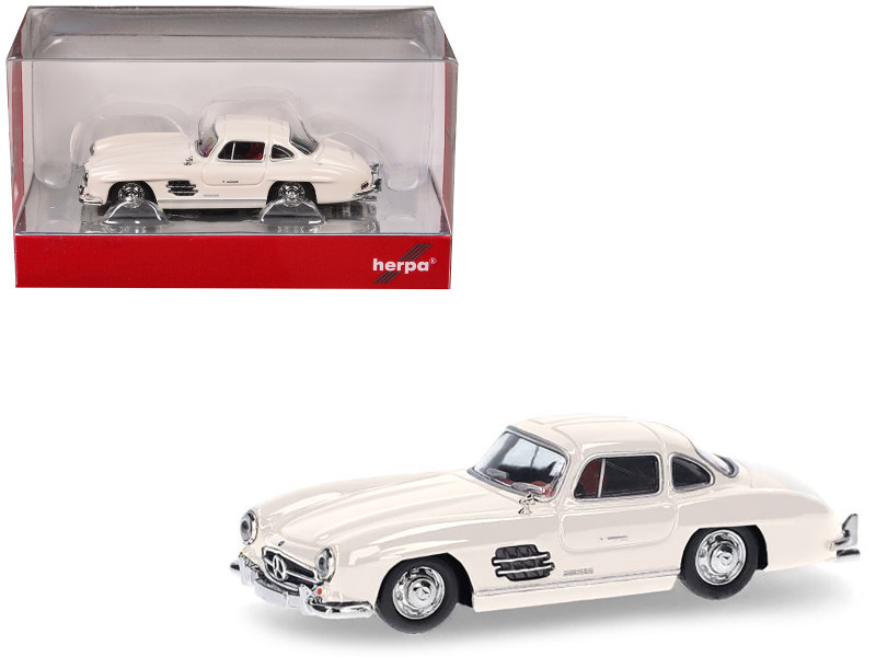 Mercedes 300 SL Gullwing ミニカー Mercedes-Benz 300 SL Gullwing White with Red Interior 1/87 (HO