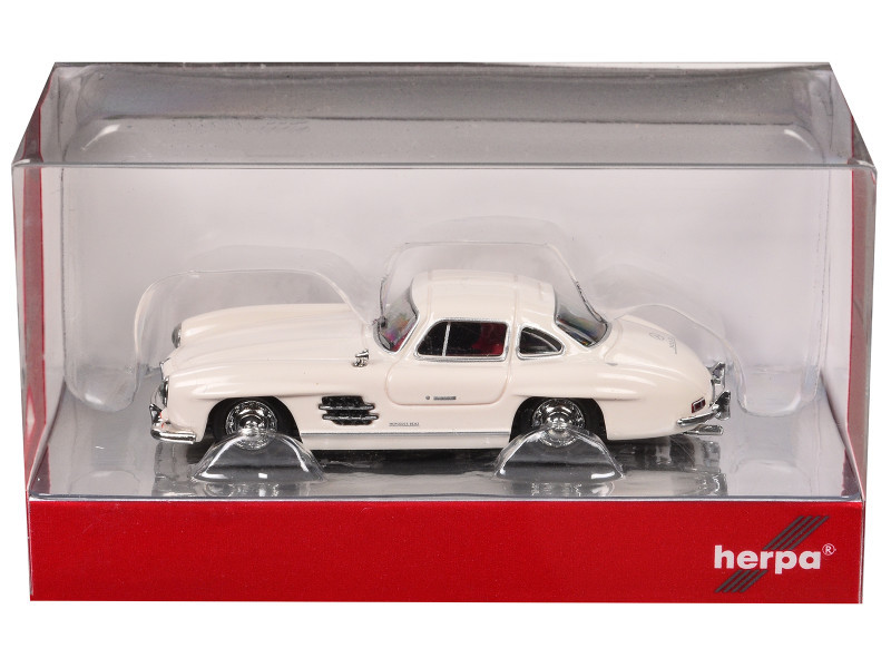 Mercedes-Benz 300 SL Gullwing White with Red Interior 1/87 (HO