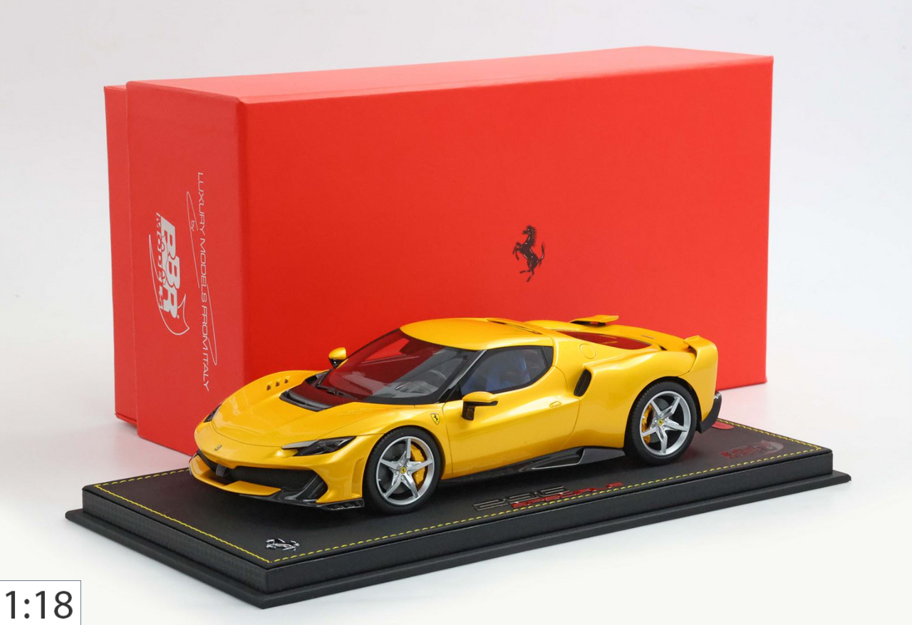 1/18 BBR Ferrari 296 Speciale (Yellow Tristrato) Car Model