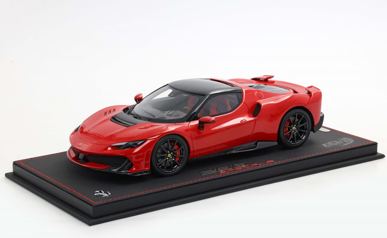 1/18 BBR Ferrari 296 Speciale (Rosso Corsa Red with Black Roof) Car Model