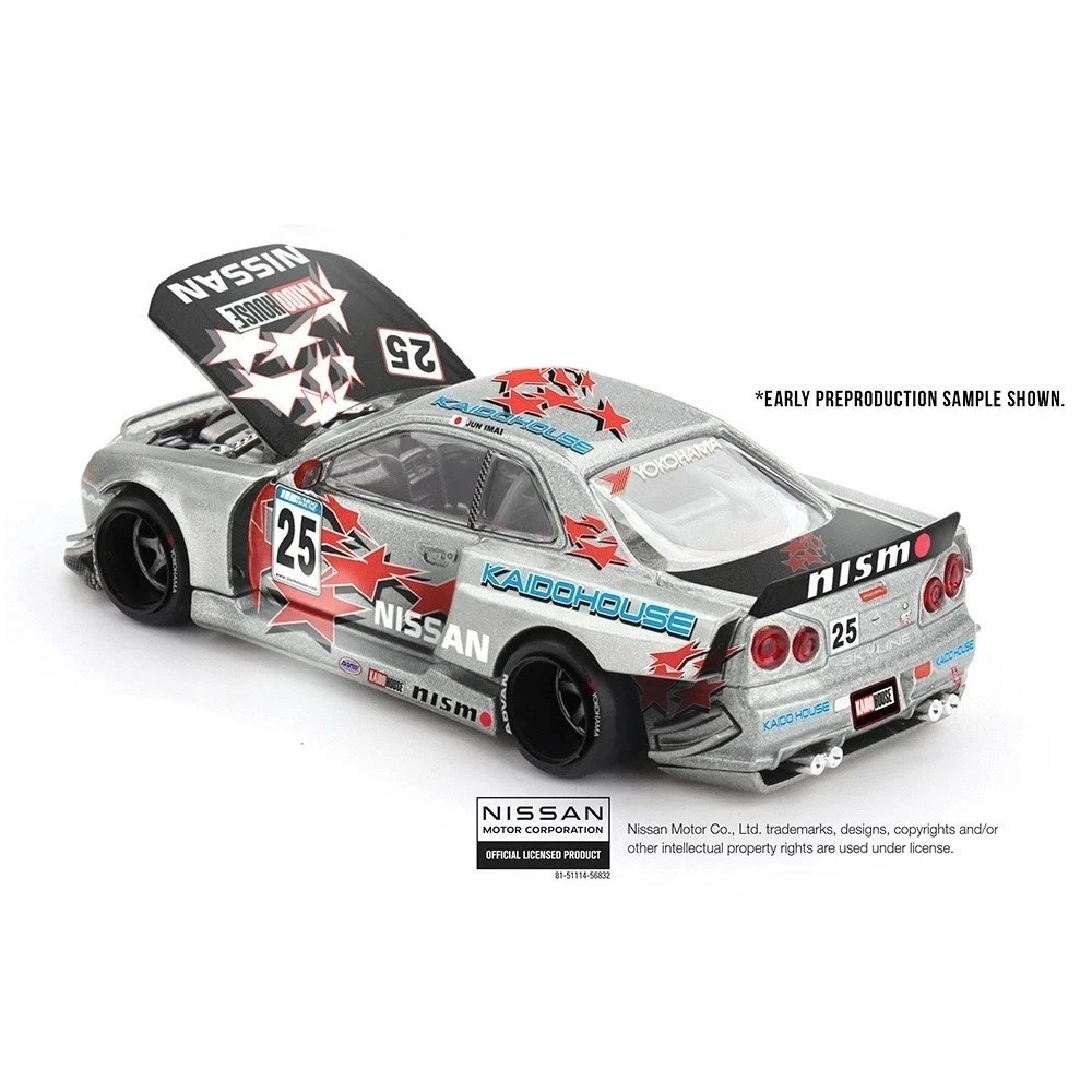 1/64 Kaido House Nissan Skyline GT-R (R34) Kaido Star Racing V1 #25 (Silver) Diecast Car Model
