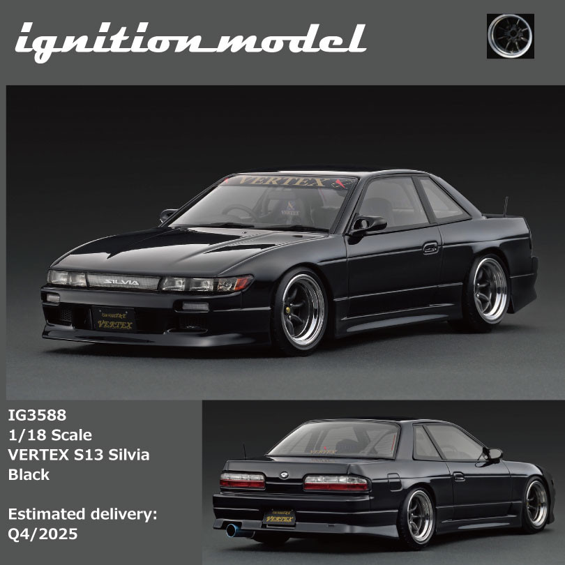 ミニカー IG3585 VERTEX S13 Silvia ignition model 1/18 IG Ignition Model Nissan VERTEX S13 Silvia (Black) Car Model