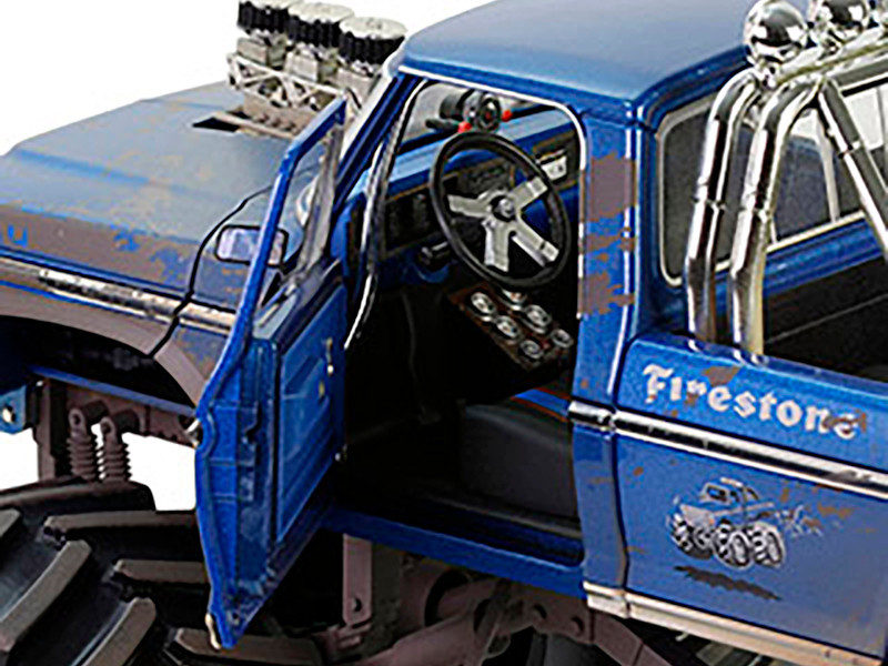 1974 Ford F-250 Monster Truck with 66-Inch Tires Blue 