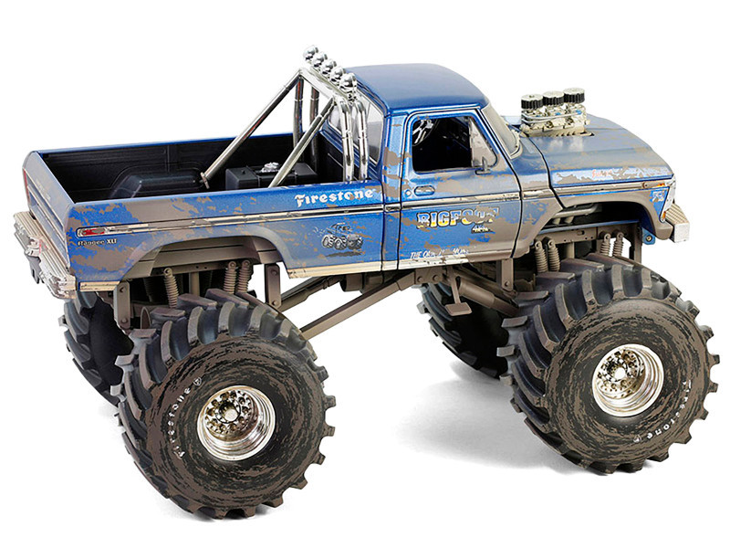 1974 Ford F-250 Monster Truck with 66-Inch Tires Blue 
