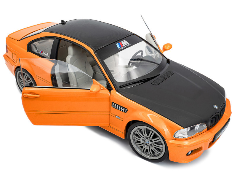 1/18 Solido 2000 BMW M3 E46 Coupe Solido Works (Orange with Black Hood) Diecast Car Model