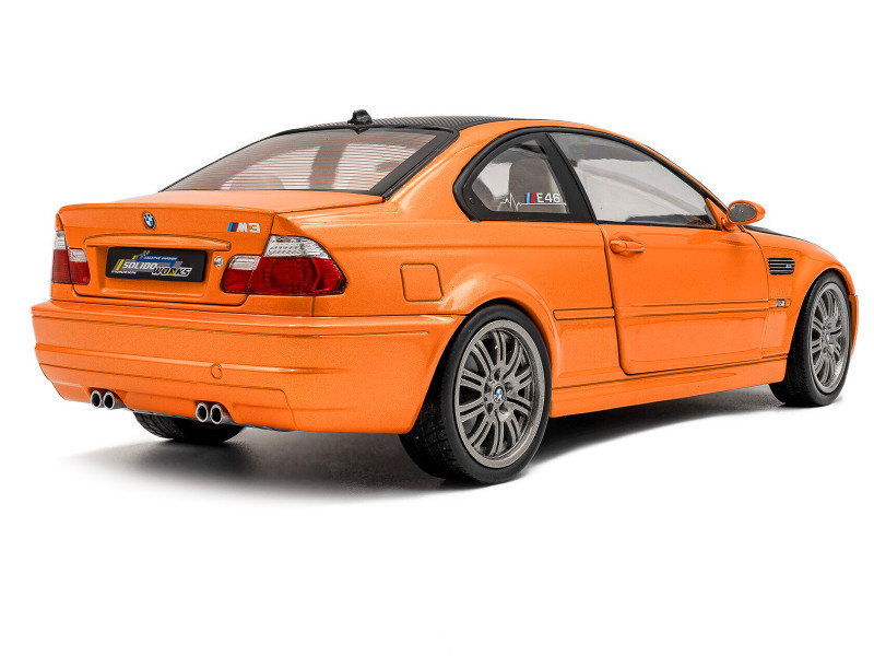1/18 Solido 2000 BMW M3 E46 Coupe Solido Works (Orange with Black Hood) Diecast Car Model