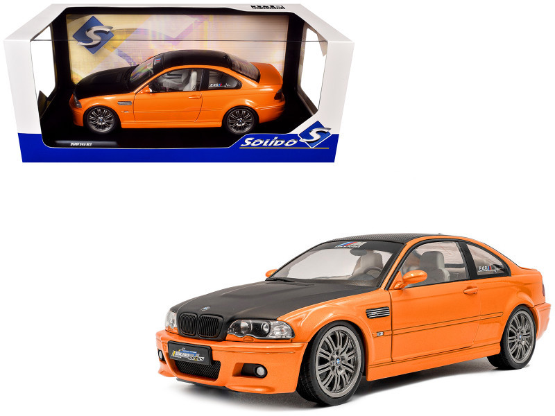 1/18 Solido 2000 BMW M3 E46 Coupe Solido Works (Orange with Black Hood) Diecast Car Model