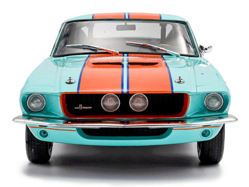 1/18 Solido 1967 Ford Mustang Shelby GT500 Racing Tribute #4 (Blue & Orange) Diecast Car Model