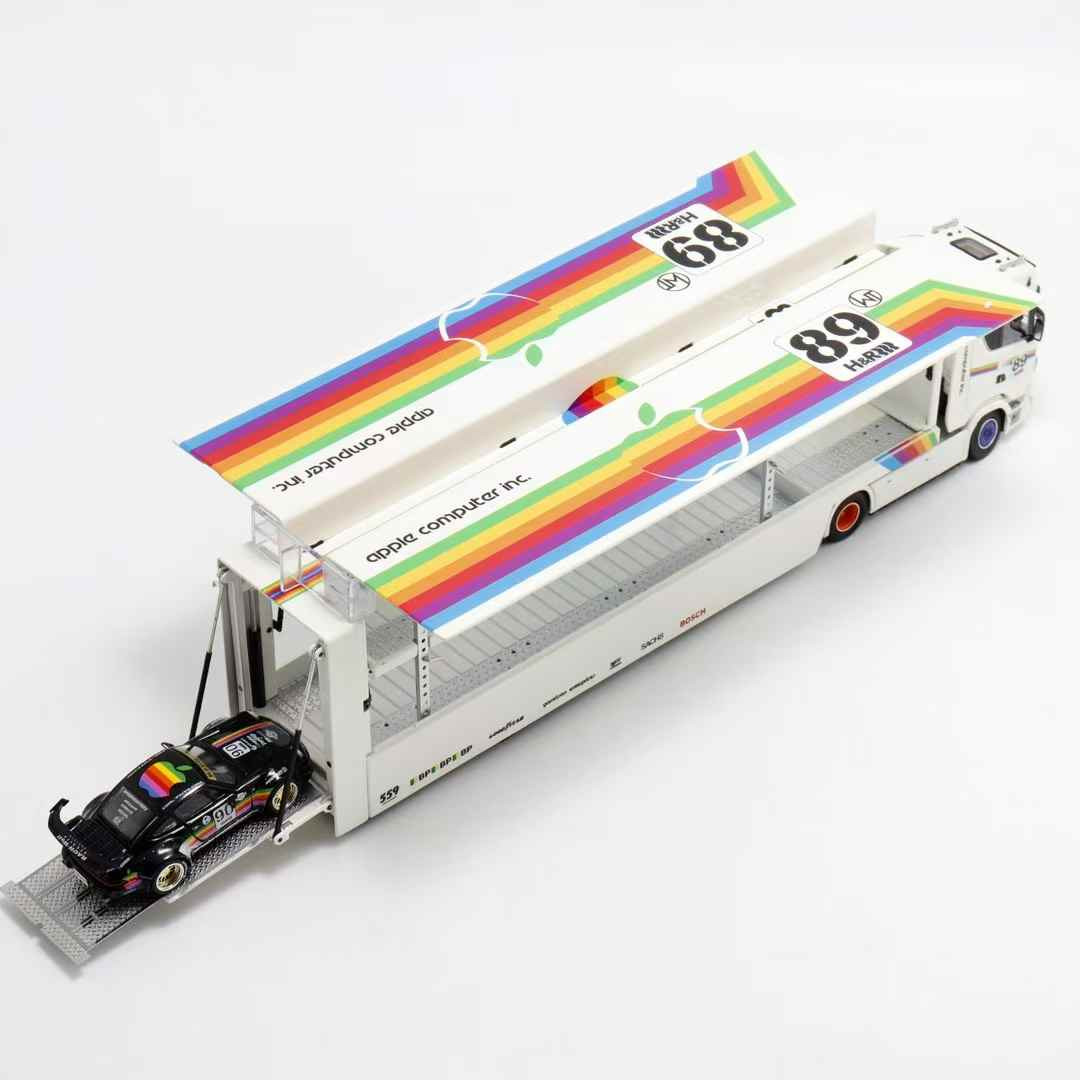 のの 1/64 Kengfai & Maxwell Scania S730 V8 Double Level Car Transporter