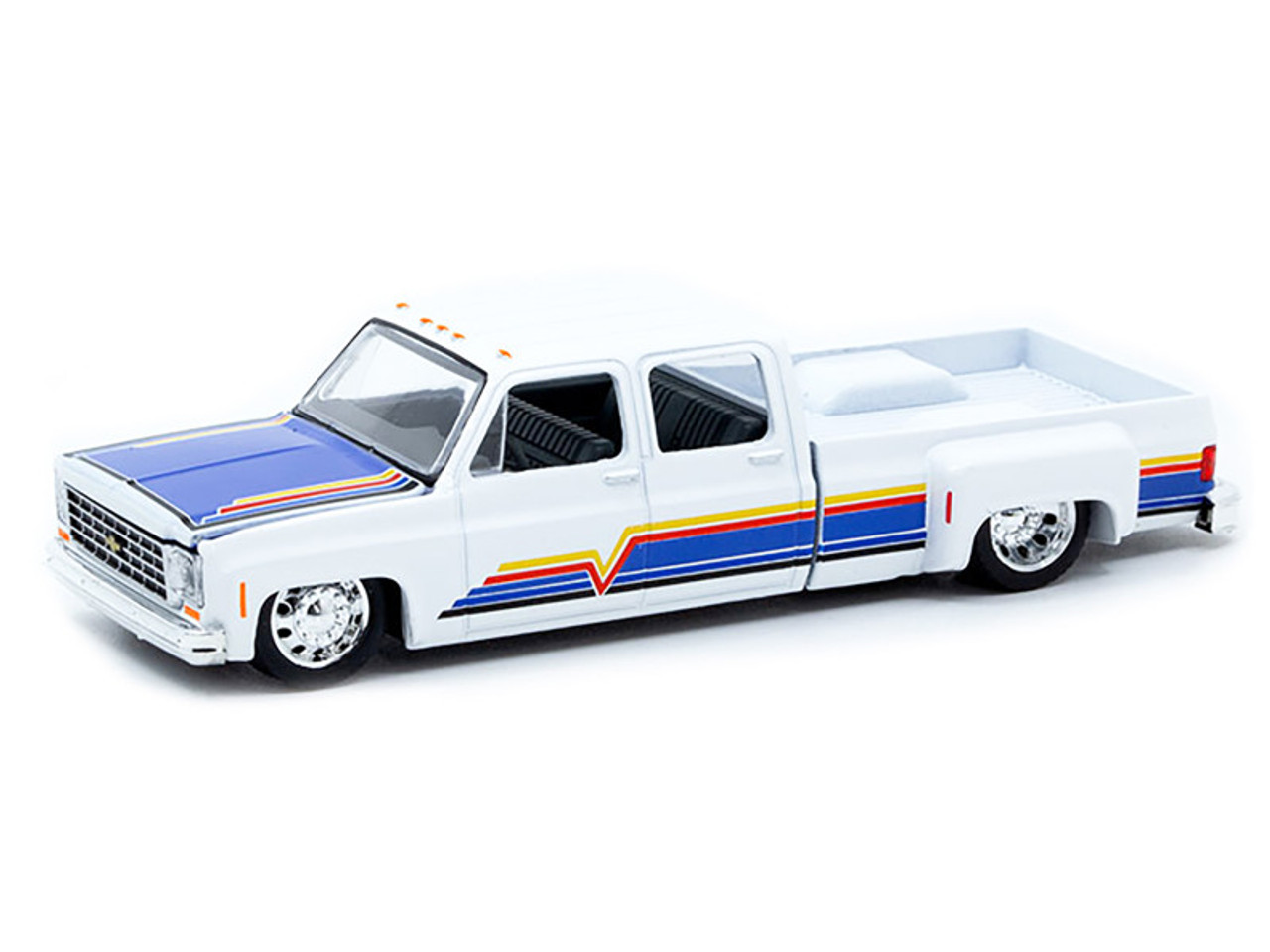 1/64 M2 Machines 1975 Chevrolet Cheyenne Super 30 Dually “C10s In The Park” (White) Diecast Car Model 1/64 M2 Machines 1975 Chevrolet Cheyenne Super 30 Dually “C10s In The Park” (White) Diecast Car Model