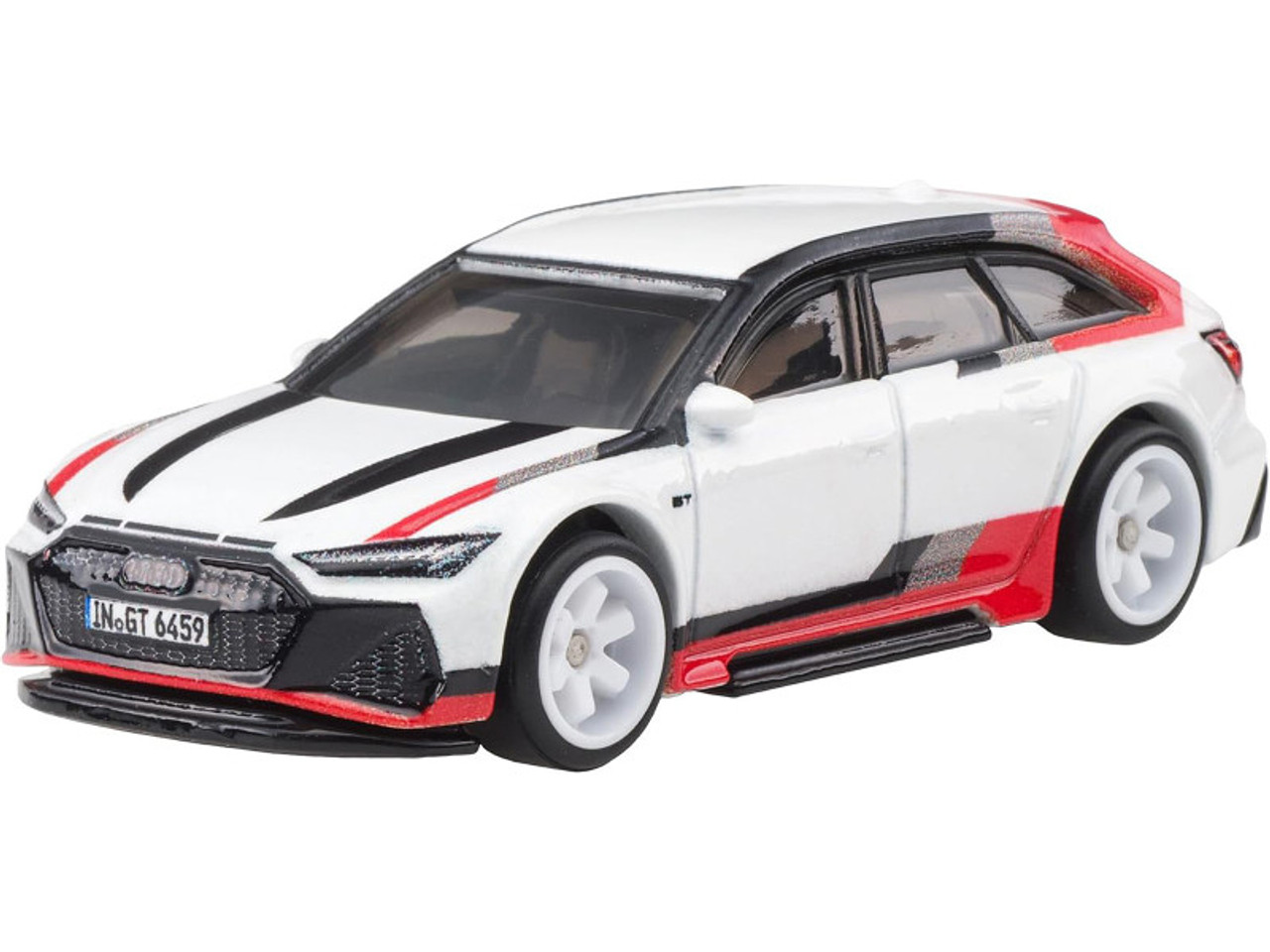 Audi RS 6 Avant White with Stripes "Fast Wagons" Series Diecast Model Car by Hot Wheels