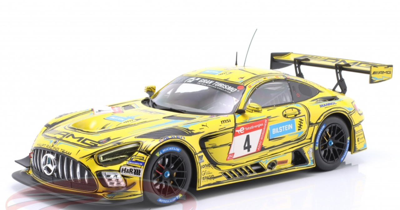 1/18 Ixo 2023 Mercedes-AMG GT3 Evo #4 3rd 24h Nürburgring Raffaele Marciello, Luca Stolz, Philip Ellis, (Edoardo Mortara) Diecast Car Model