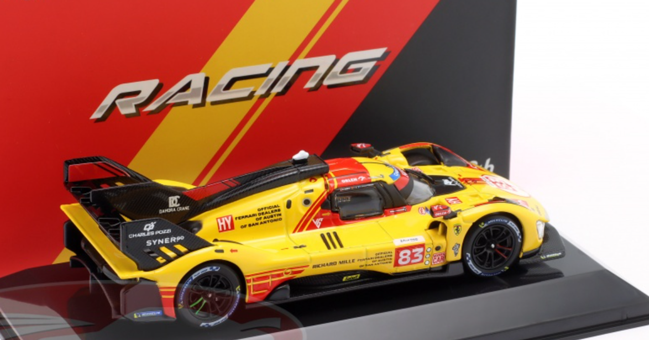 1/43 BBurago 2024 Ferrari 499P #83 24h LeMans AF Corse Robert Kubica, Robert Shwartzmann, Yifei Ye Car Model