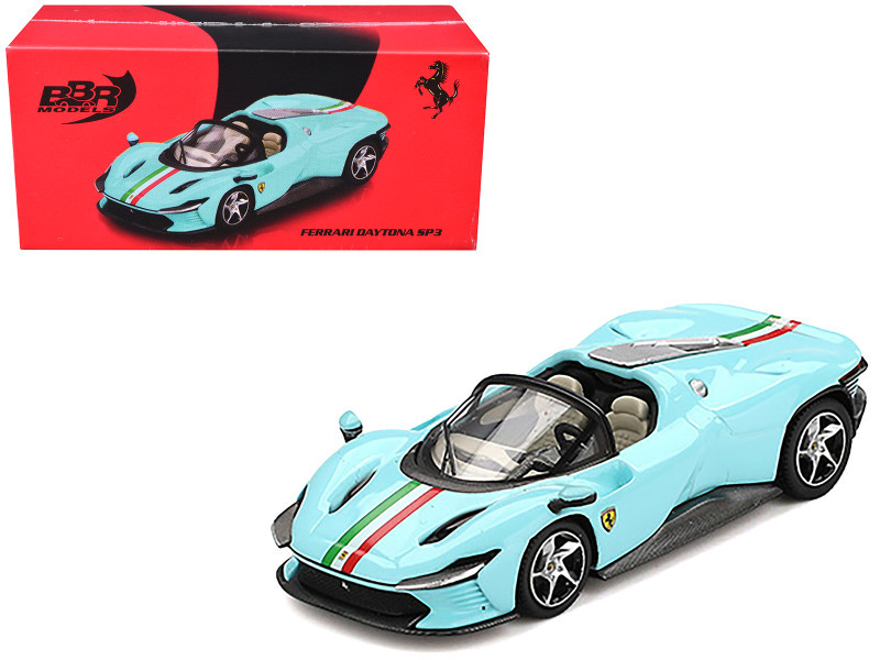 1/64 BBR Ferrari Daytona SP3 (Light Blue) Diecast Car Model
