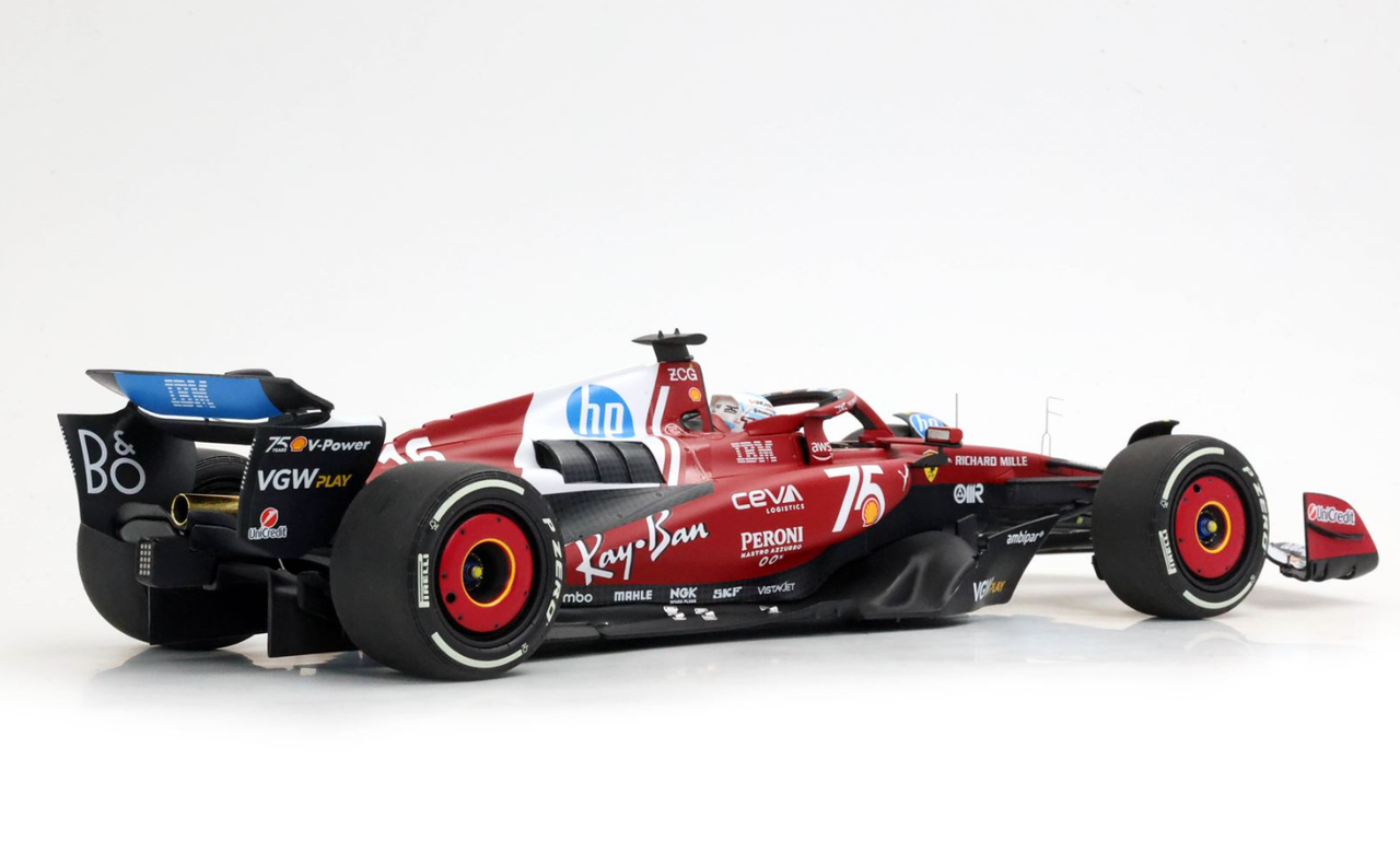 1/18 BBR 2025 Formula 1 Ferrari SF25 Monaco GP 2nd Place #16 Charles Leclerc Shell 75 Years Livery Car Model Standard Package