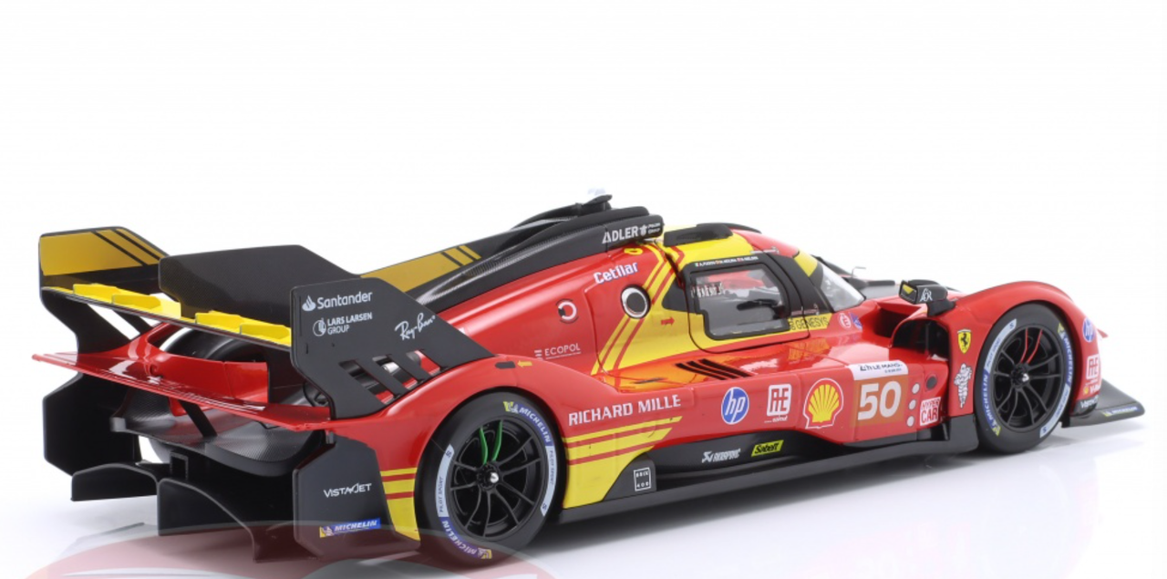 1/18 BBurago 2024 Ferrari 499P #50 Winner 24h LeMans Ferrari - AF Corse Antonio Fuoco, Miguel Molina, Nicklas Nielsen Diecast Car Model