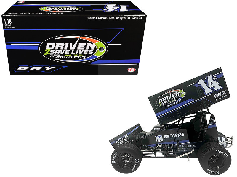 1/18 ACME 2025 #14 Jason Meyers Racing Sander Engineering Four C’s Construction Sprint Car Corey Day Diecast Car Model