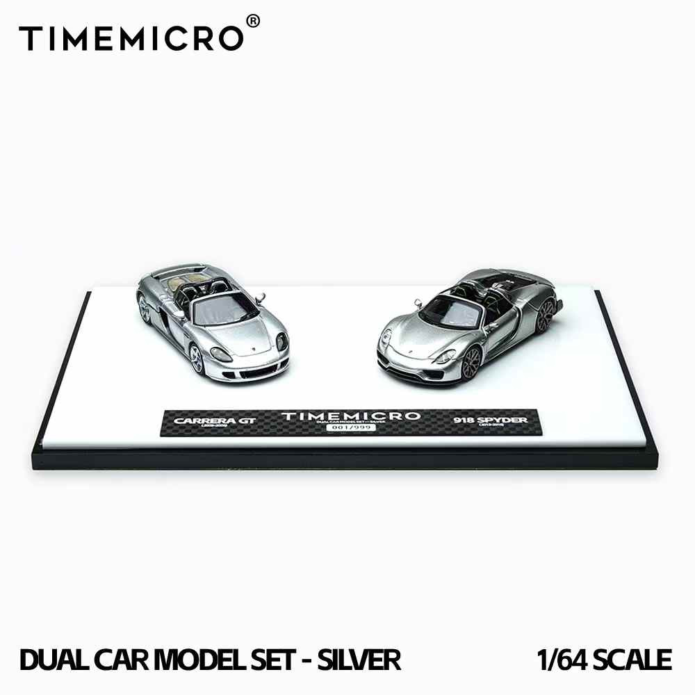 1/64 TimeMicro 2-Car Set Porsche 918 Spyder & Porsche Carrera GT