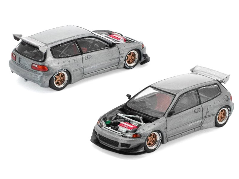 1/64 Poprace Honda Pandem Civic EG6 V1.5 (Raw Metal Silver