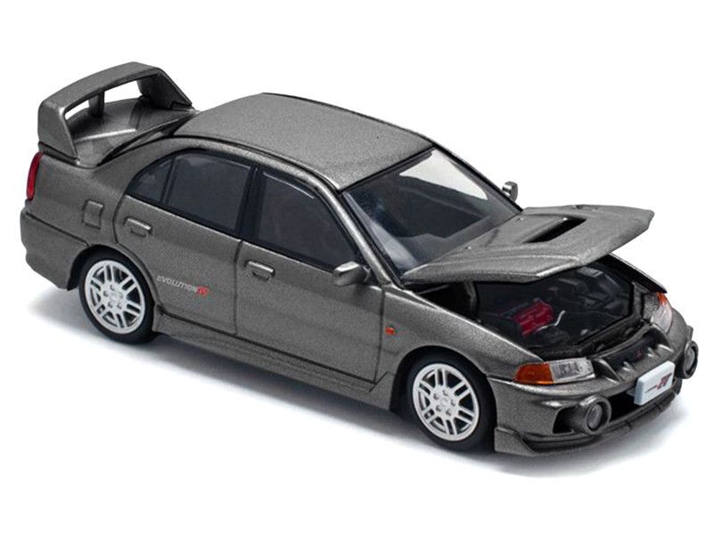 1/64 Poprace Mitsubishi Lancer Evolution Evo IV (Dark Grey) Diecast Car Model