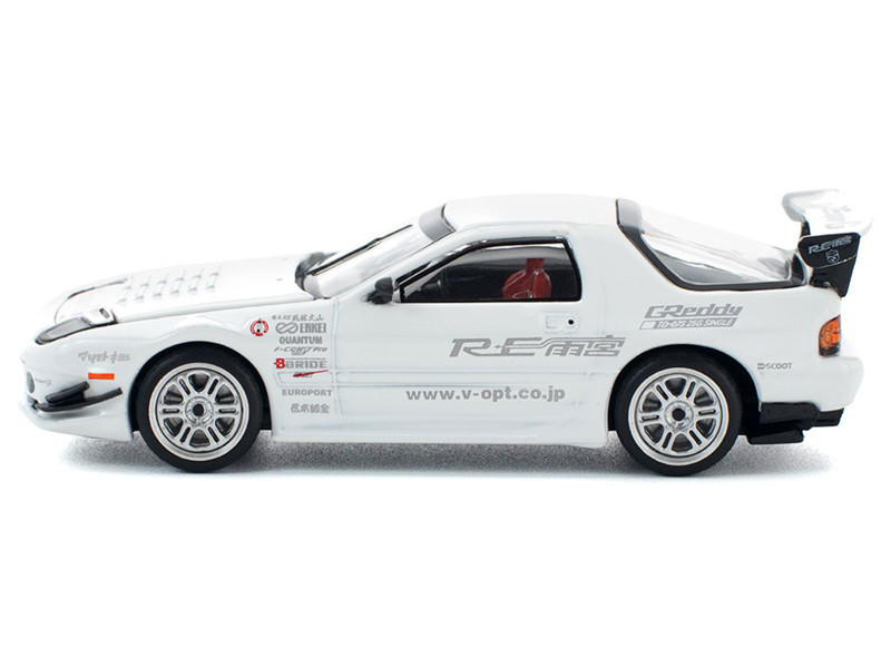 1/64 Poprace Mazda RX-7 RX7 FC3S Re-Amemiya (White) Diecast Car Model