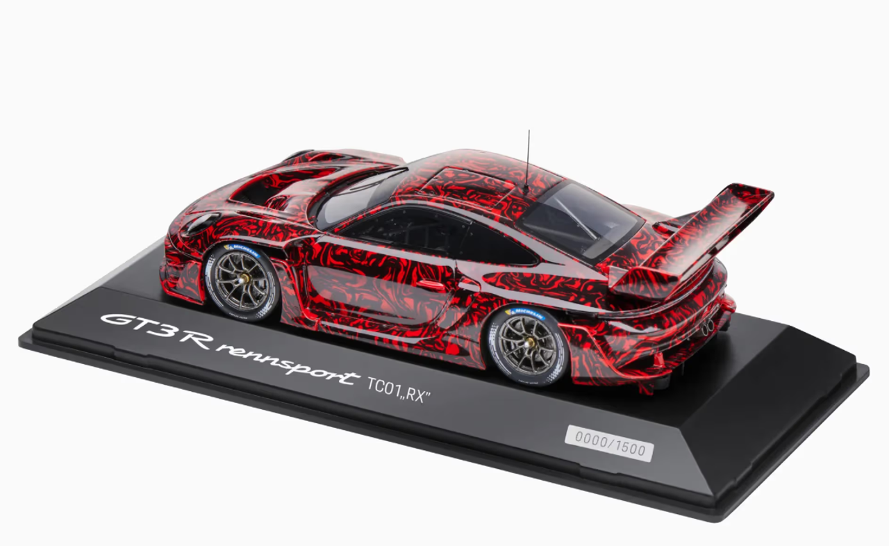 1/43 Dealer Edition Porsche 911 (992) GT3 R Rennsport TC01 RX Red Camouflage Car Model