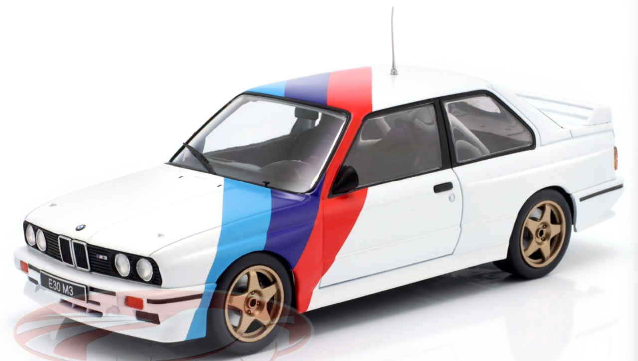 1/24 Whitebox 1989 BMW M3 (E30) (White with M Stripe) Diecast Car Model