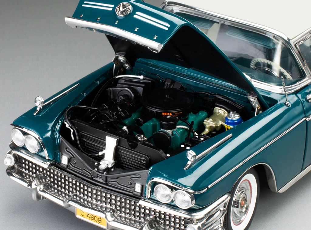1/18 Sunstar 1958 Buick Limited Riviera Coupe (Glacier White & Dark Turquoise Poly Blue) Diecast Car Model