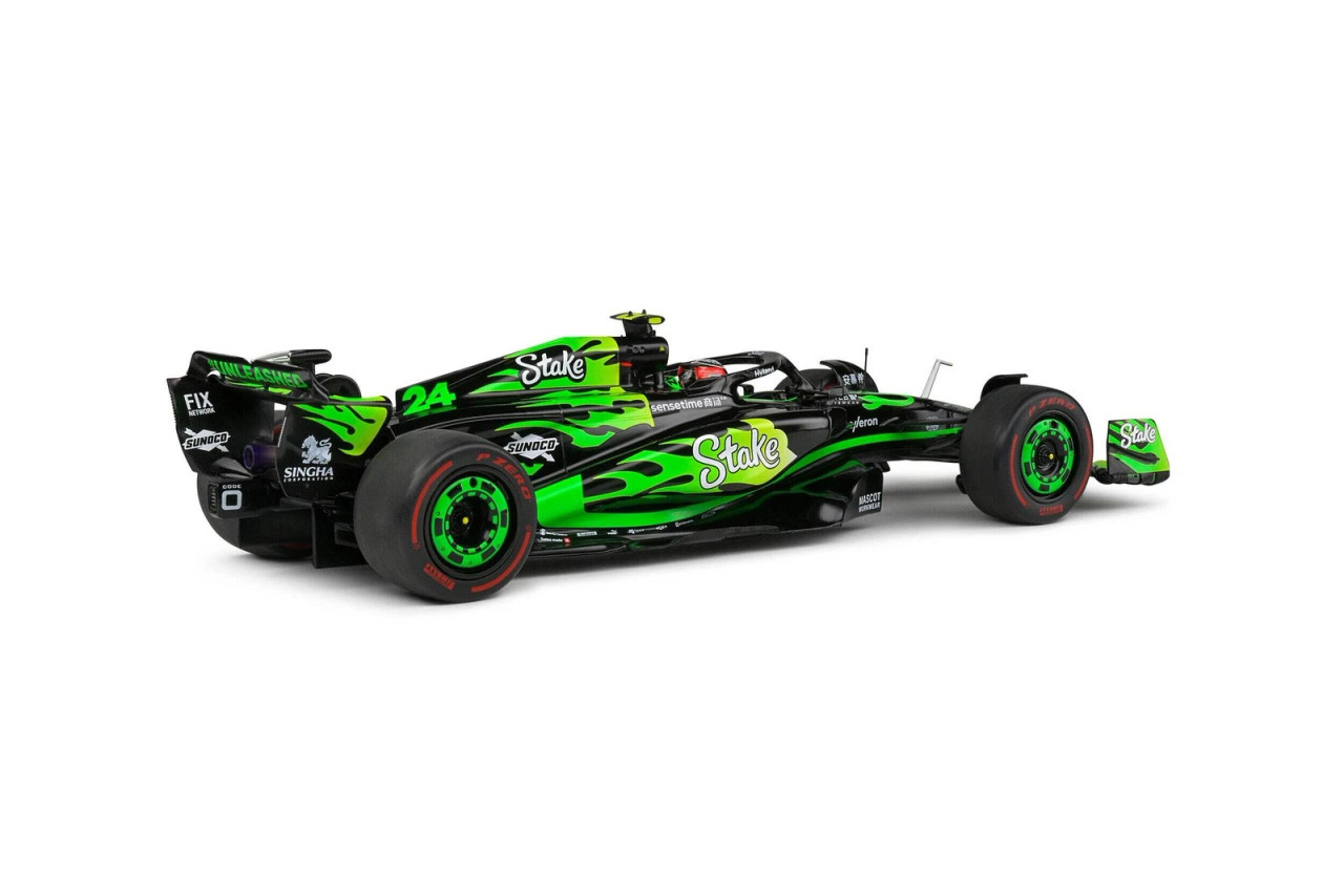 1/18 Solido 2024 Formula 1 Kick Sauber F1 Team C44 Guanyu Zhou Las Vegas GP Diecast Car Model